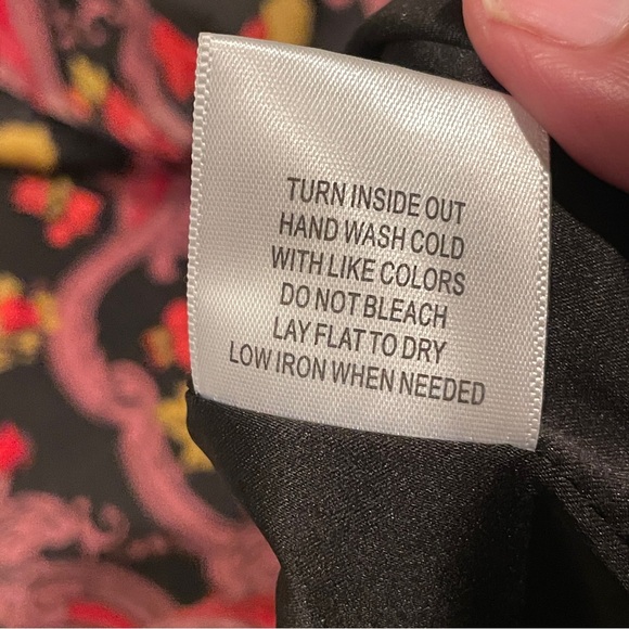 Modcloth Baroque Floral Satin Pencil Skirt M Knee Slit Romantic Dark Academia - Picture 8 of 11